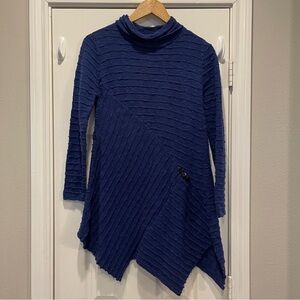 Habitat Sweater Women’s S Cotton Ribbed Knit Asymmetrical Hem Button Lagenlook